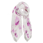 Seidentuch Ausbrenner, Damentuch Seide, 105x105cm, rosa, weiß